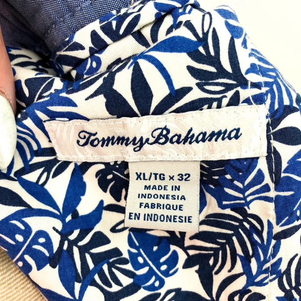 TOMMY BAHAMA Men's Beach Coast Linen Pants XL Stone Khaki 32
